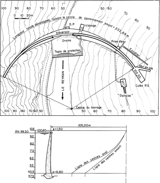 Fichier:Malpasset plan et coupe..png
