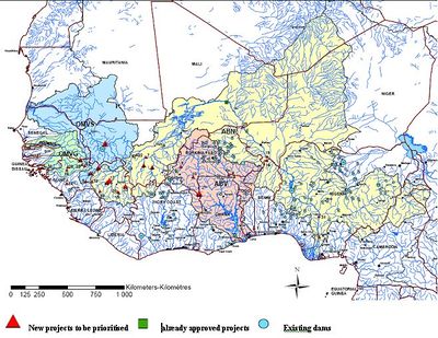 Fig.3 -The main dams and dams projects in West Africa